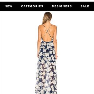 Deep V Maxi Dress in Navy Floral from Revolve
